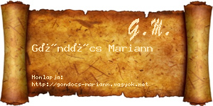 Göndöcs Mariann névjegykártya