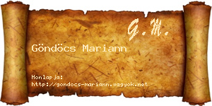 Göndöcs Mariann névjegykártya