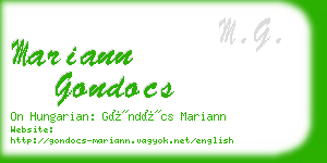 mariann gondocs business card